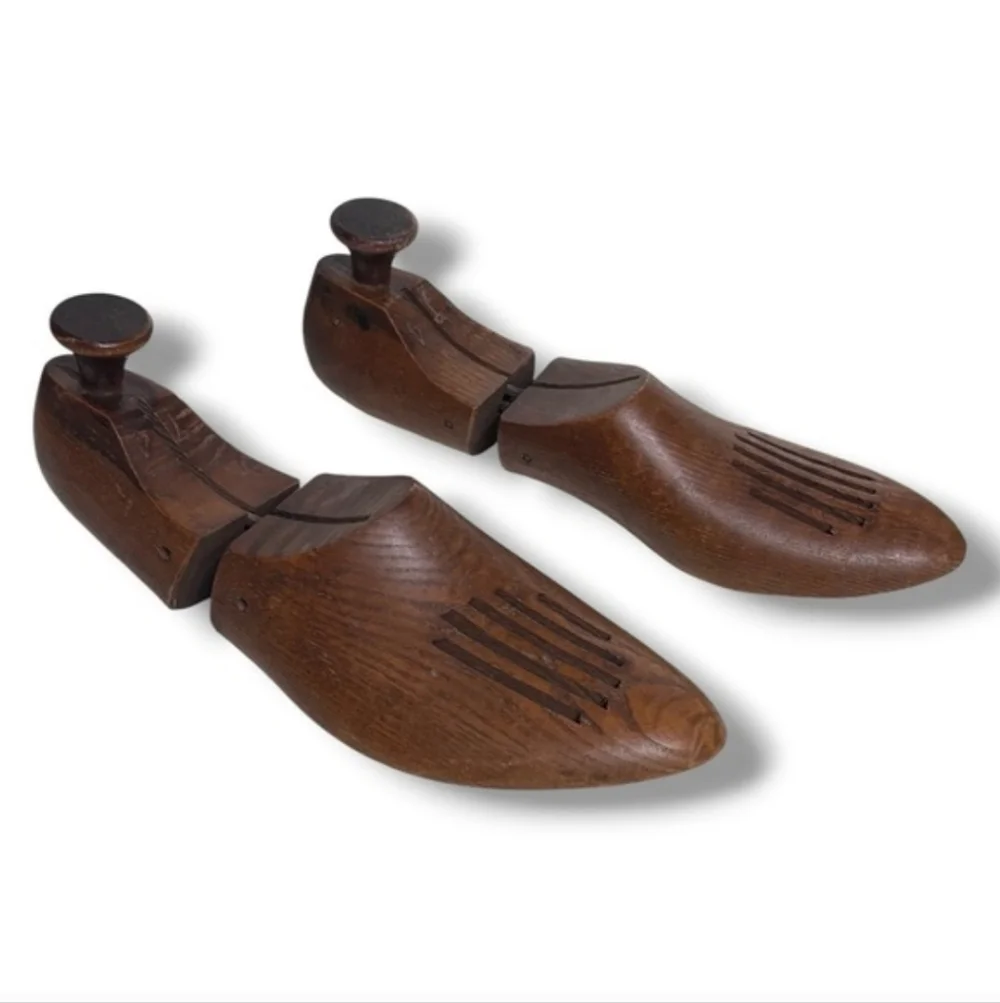 VINTAGE Dark Brown Wooden Shoe Stretcher Forms Mid-Century Modern Decor